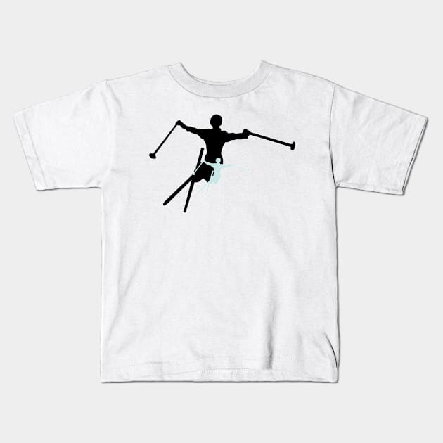 shadow skiing Kids T-Shirt by asyrum